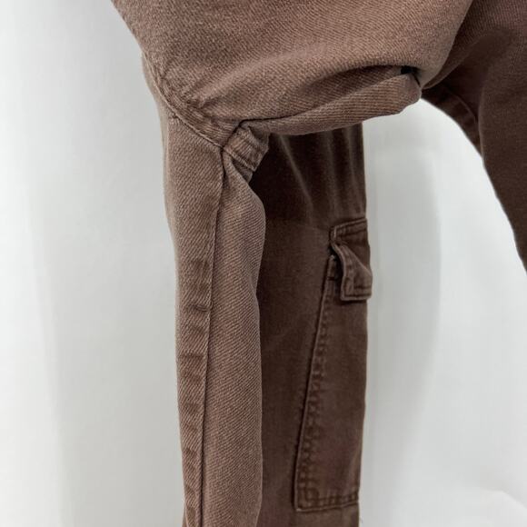 S.O.N.G. Juniors 7 / Regular 28 Brown 90s Boyfriend Cargo Jeans High Rise - Picture 8 of 11